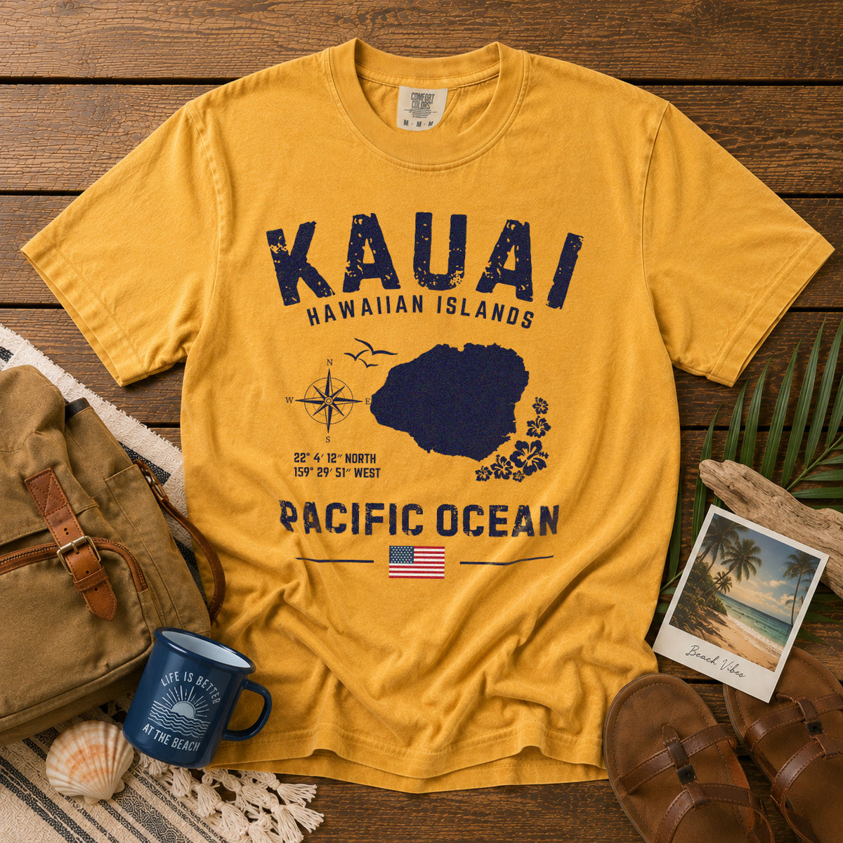 Kauai T-Shirt in Mustard - roamstride graphic tee