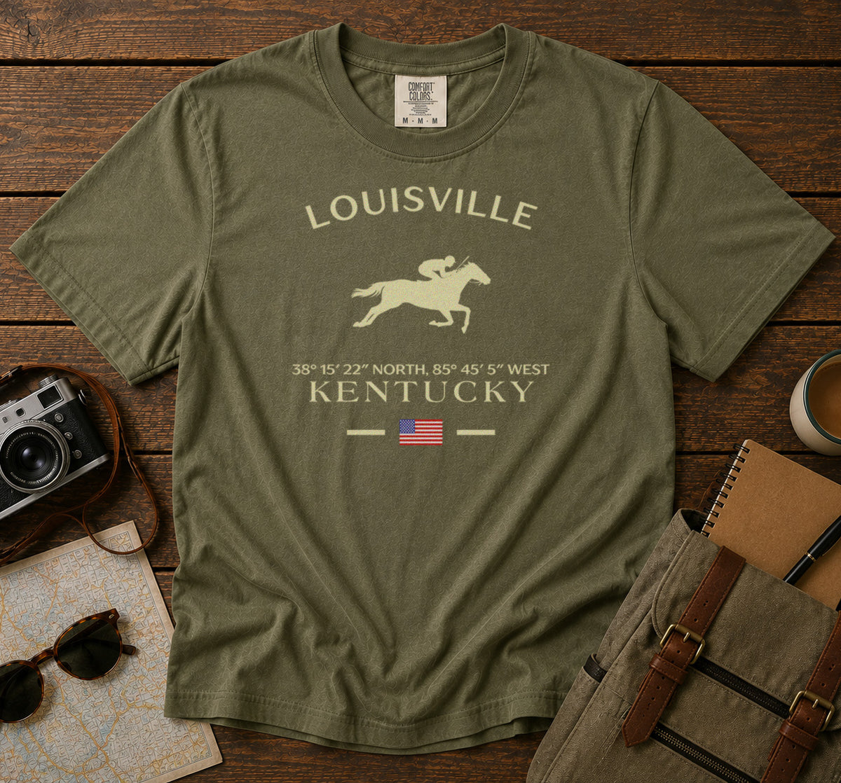 Kentucky T-Shirt in Moss - roamstride graphic tee