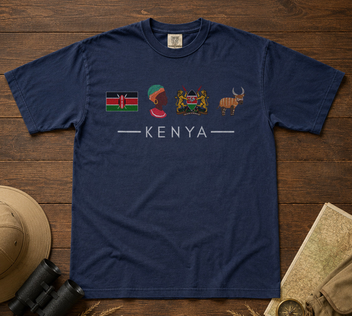 Kenya African Culture T-Shirt in Navy - roamstride graphic tee