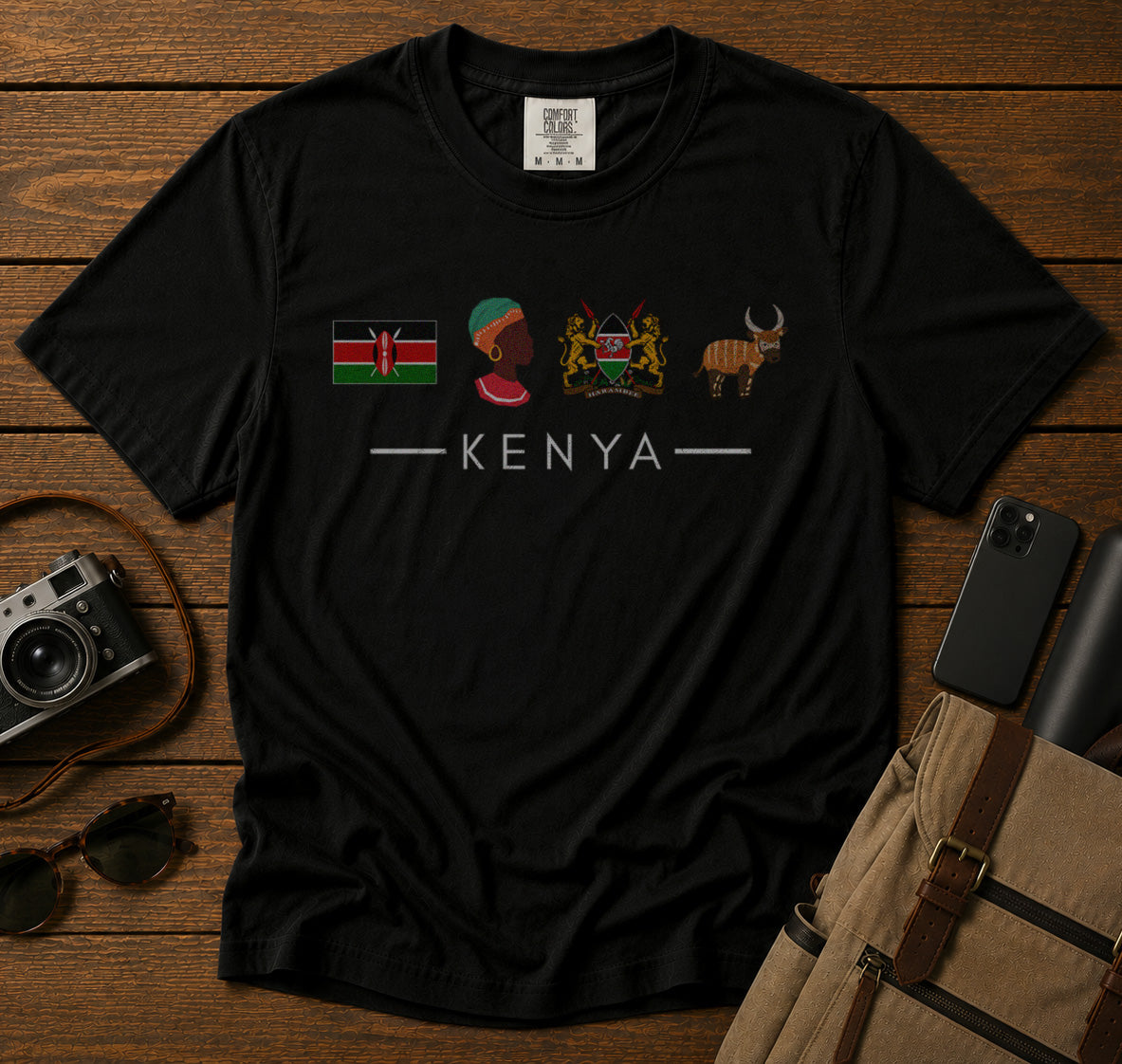 Kenya African Culture T-Shirt in Black - roamstride graphic tee