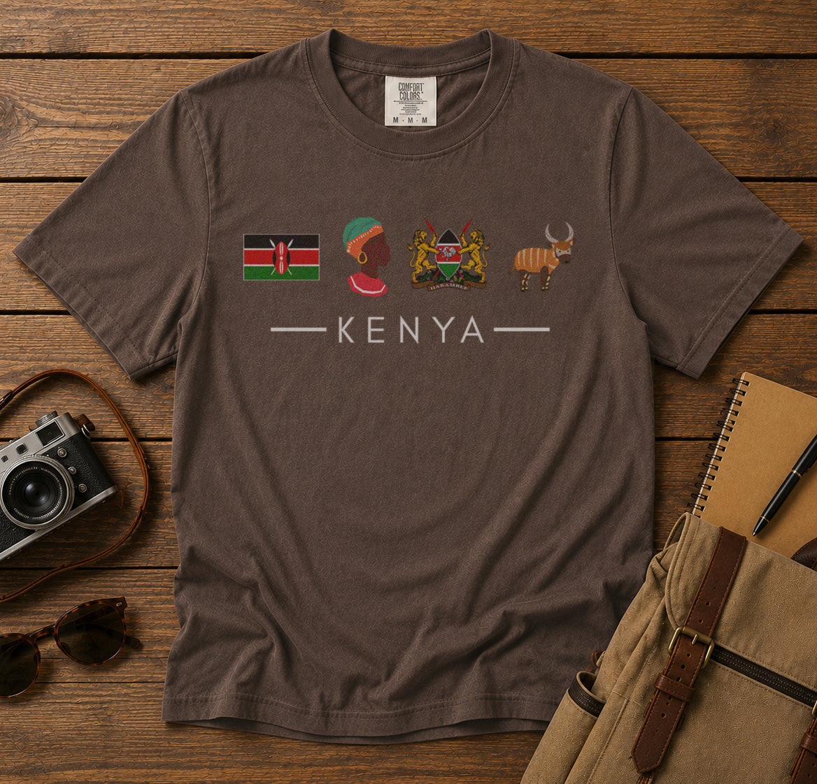 Kenya African Culture T-Shirt in Espresso - roamstride graphic tee