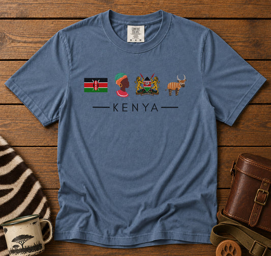 Kenya African Culture T-Shirt in Blue Jean - roamstride graphic tee