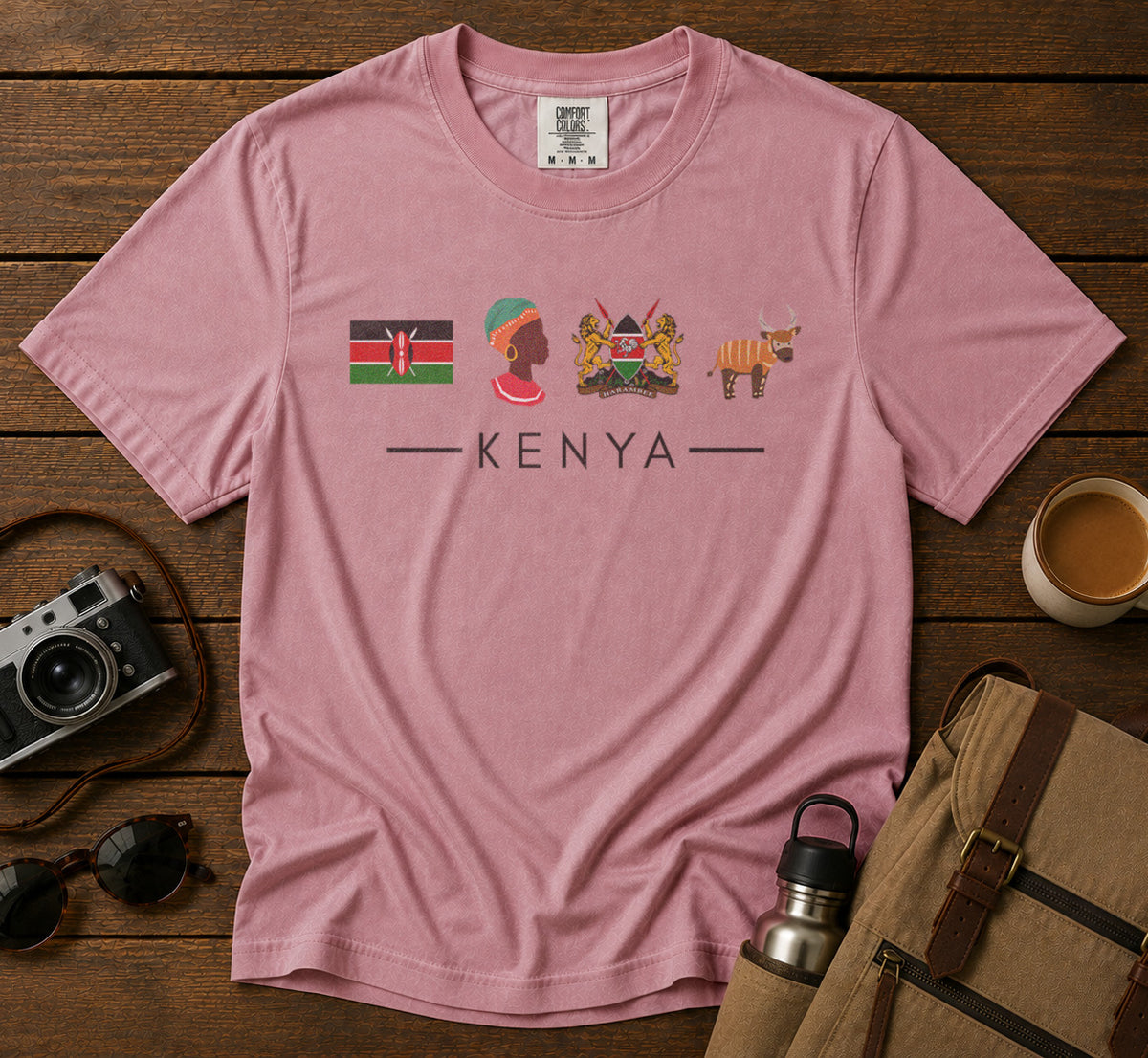 Kenya African Culture T-Shirt in Blossom - roamstride graphic tee