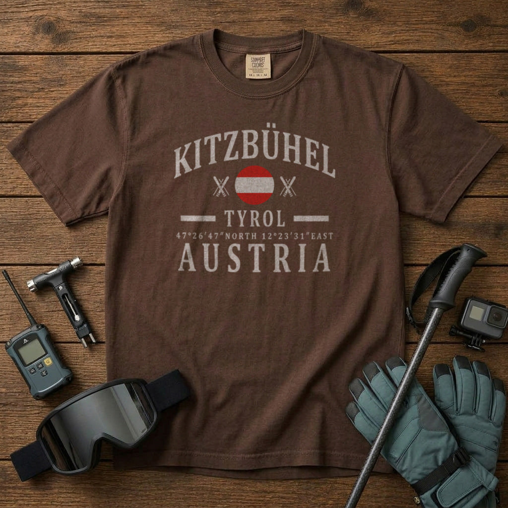 Kitzbühel Ski Resort Austria T-Shirt in Espresso - roamstride graphic tee