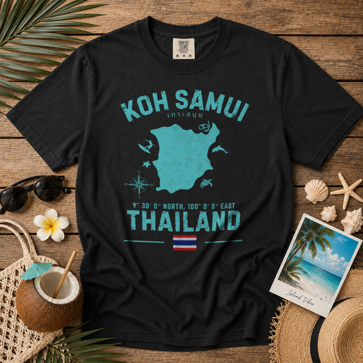 Koh Samui T-Shirt in Black - roamstride graphic tee