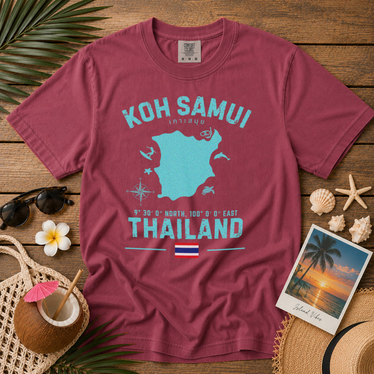 Koh Samui T-Shirt in Chili - roamstride graphic tee