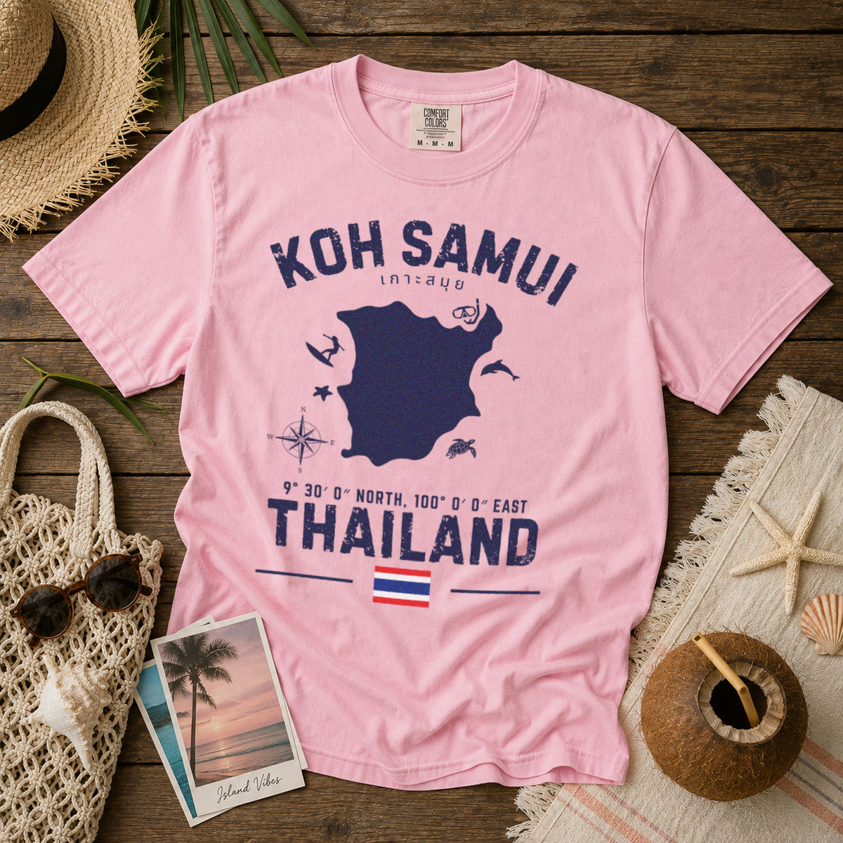 Koh Samui T-Shirt in Blossom - roamstride graphic tee