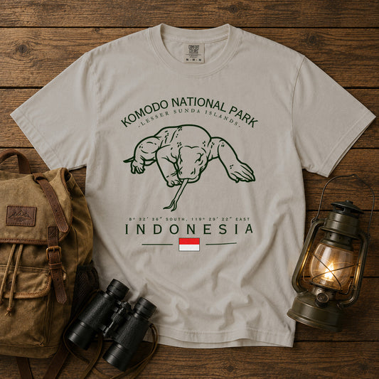 Komodo National Park T-Shirt in Ivory - roamstride graphic tee