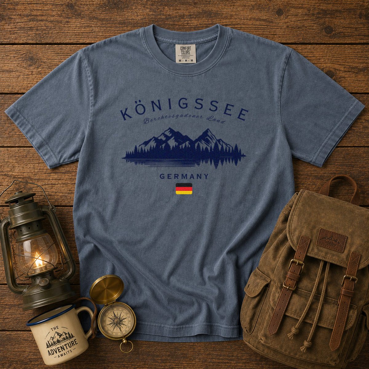 Königssee T-Shirt in Blue Jean - roamstride graphic tee