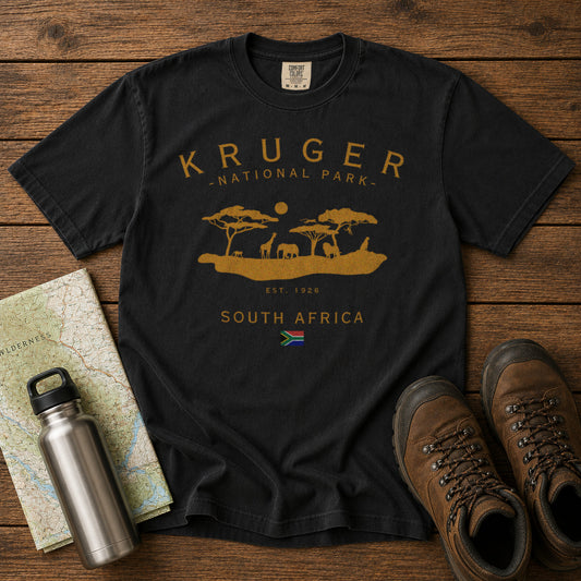 Kruger National Park T-Shirt in Black - roamstride graphic tee
