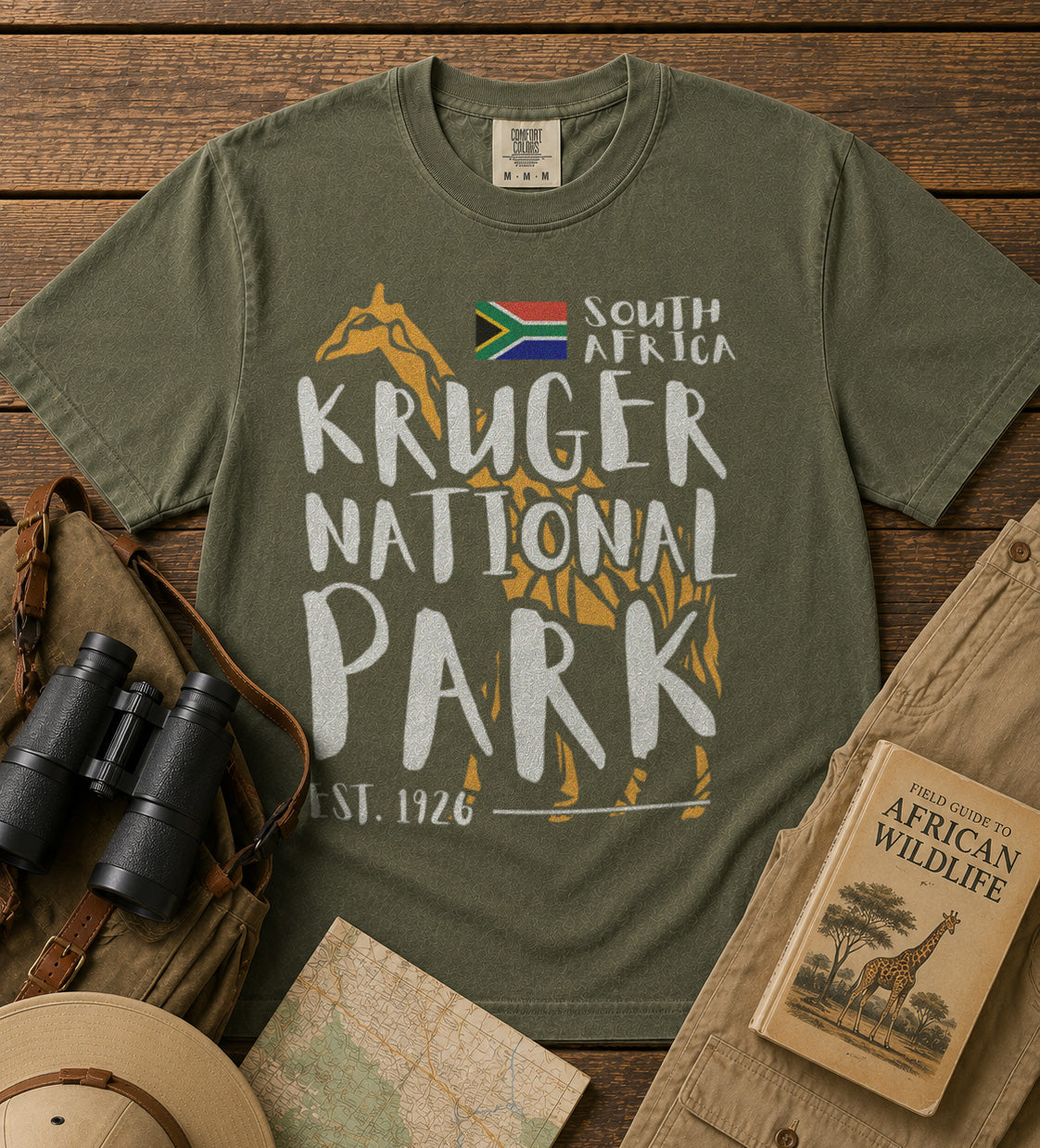 Kruger National Park T-Shirt in Moss - roamstride graphic tee