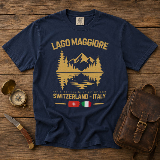 Lago Maggiore T-Shirt in Navy - roamstride graphic tee