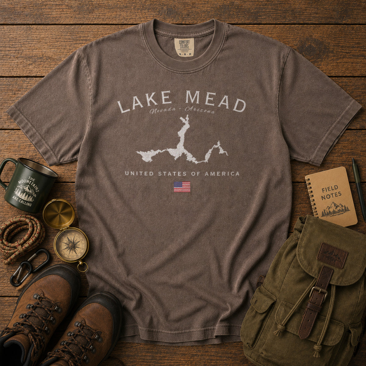 Lake Mead T-Shirt in Espresso - roamstride graphic tee
