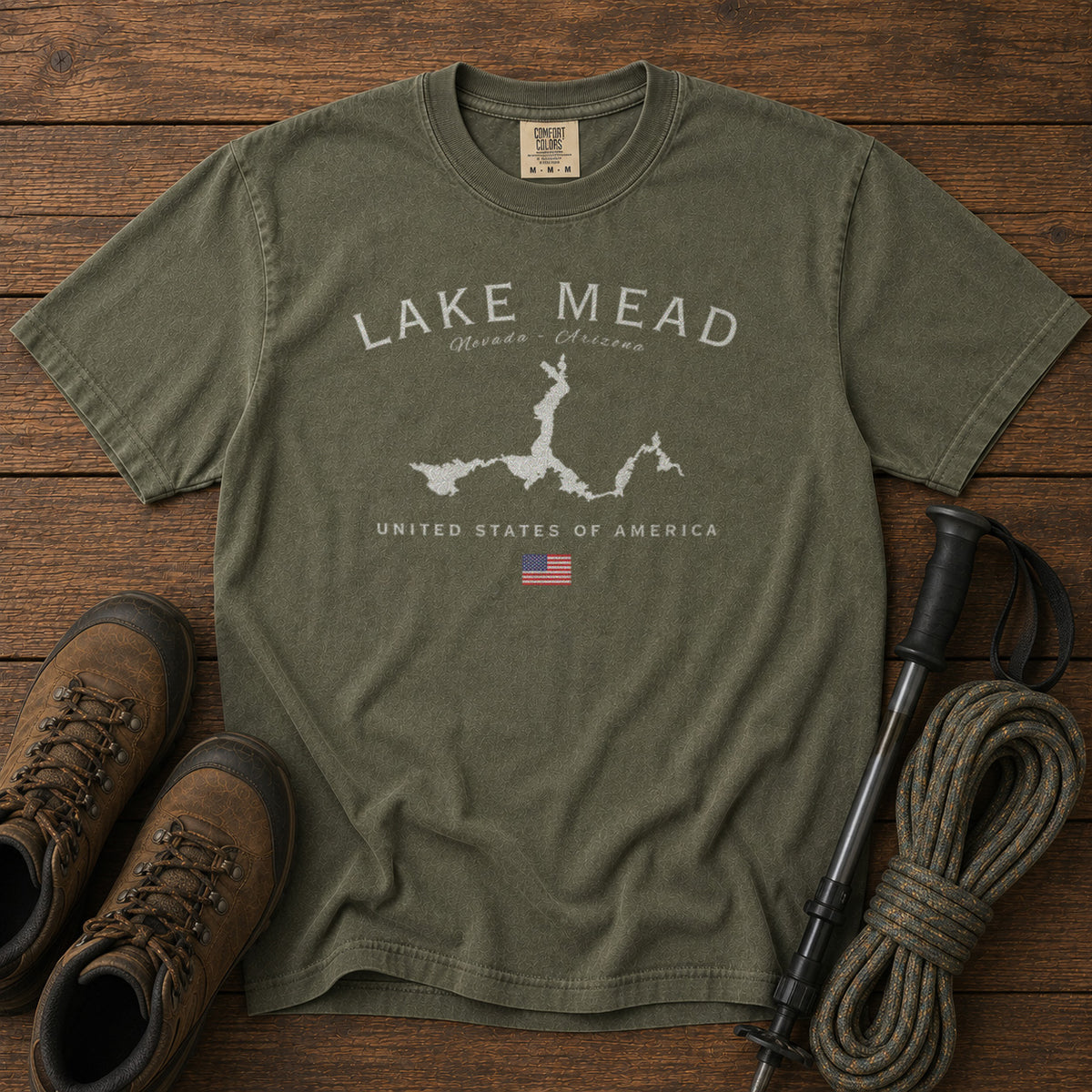 Lake Mead T-Shirt in Moss - roamstride graphic tee