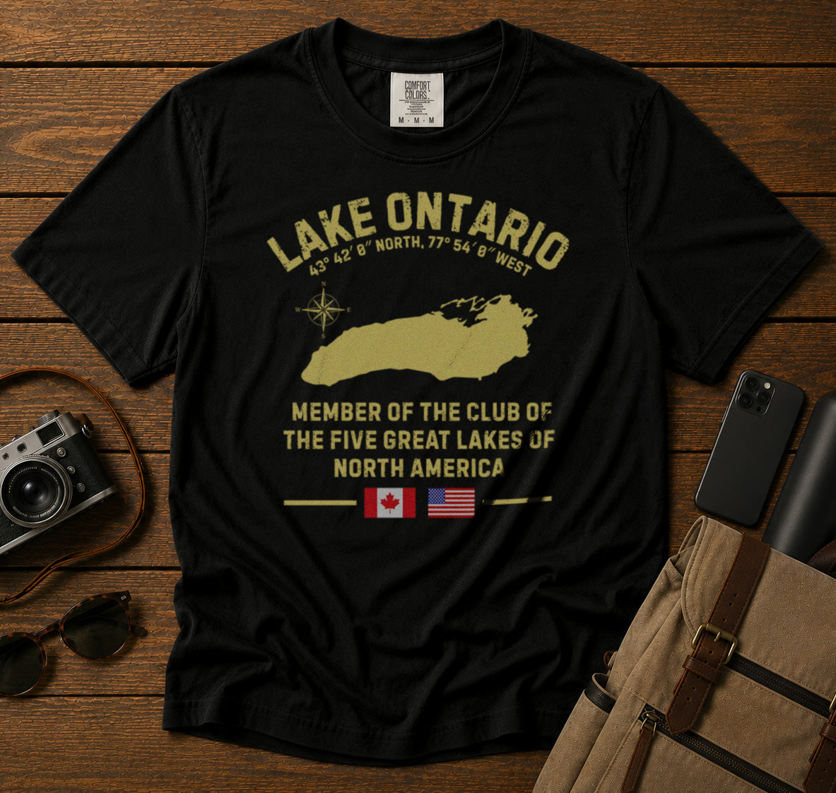 Lake Ontario T-Shirt in Black - roamstride graphic tee