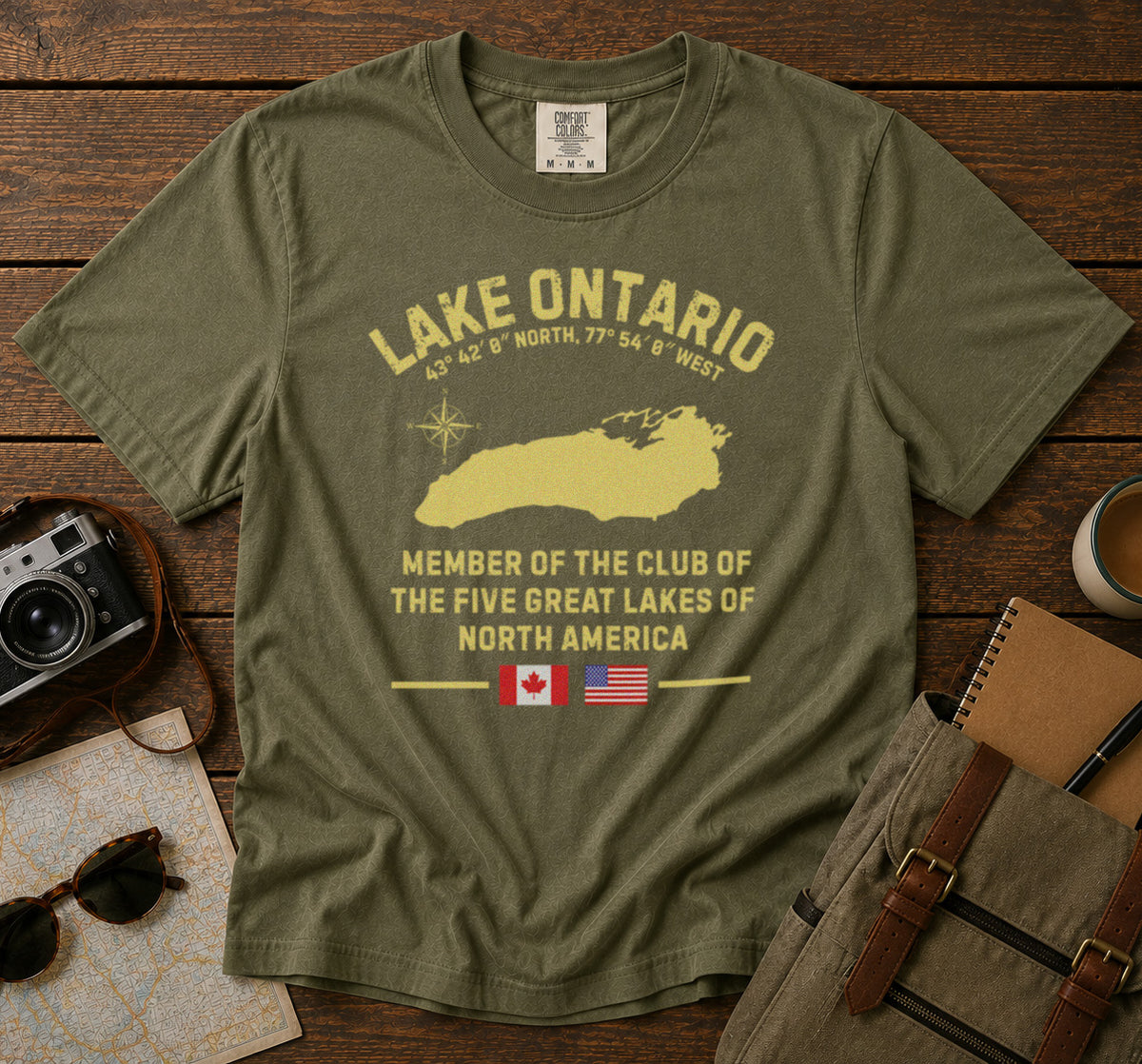 Lake Ontario T-Shirt in Moss - roamstride graphic tee