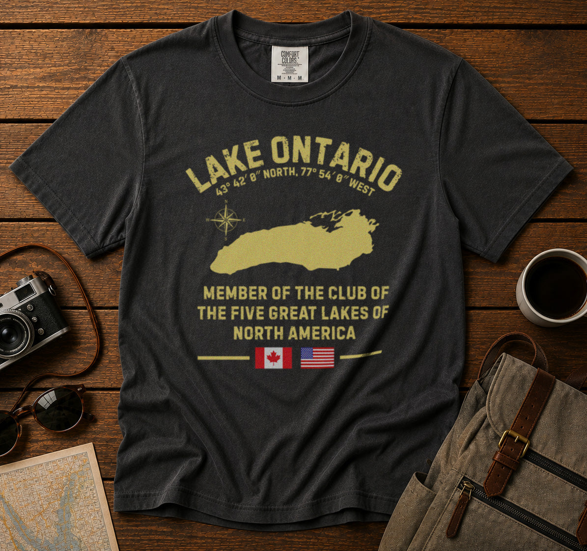 Lake Ontario T-Shirt in Pepper - roamstride graphic tee