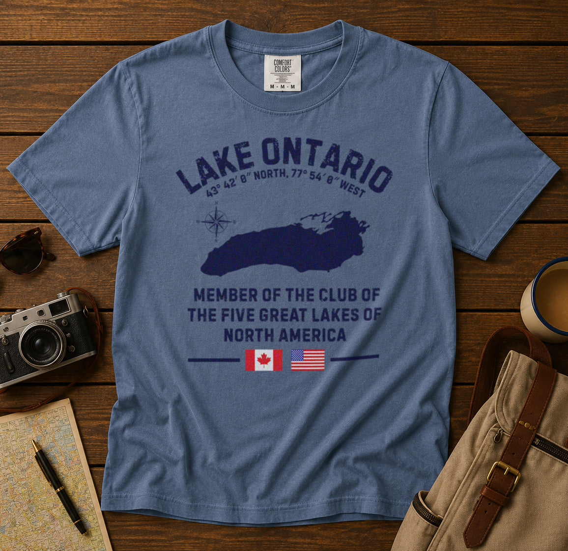Lake Ontario T-Shirt in Blue Jean - roamstride graphic tee