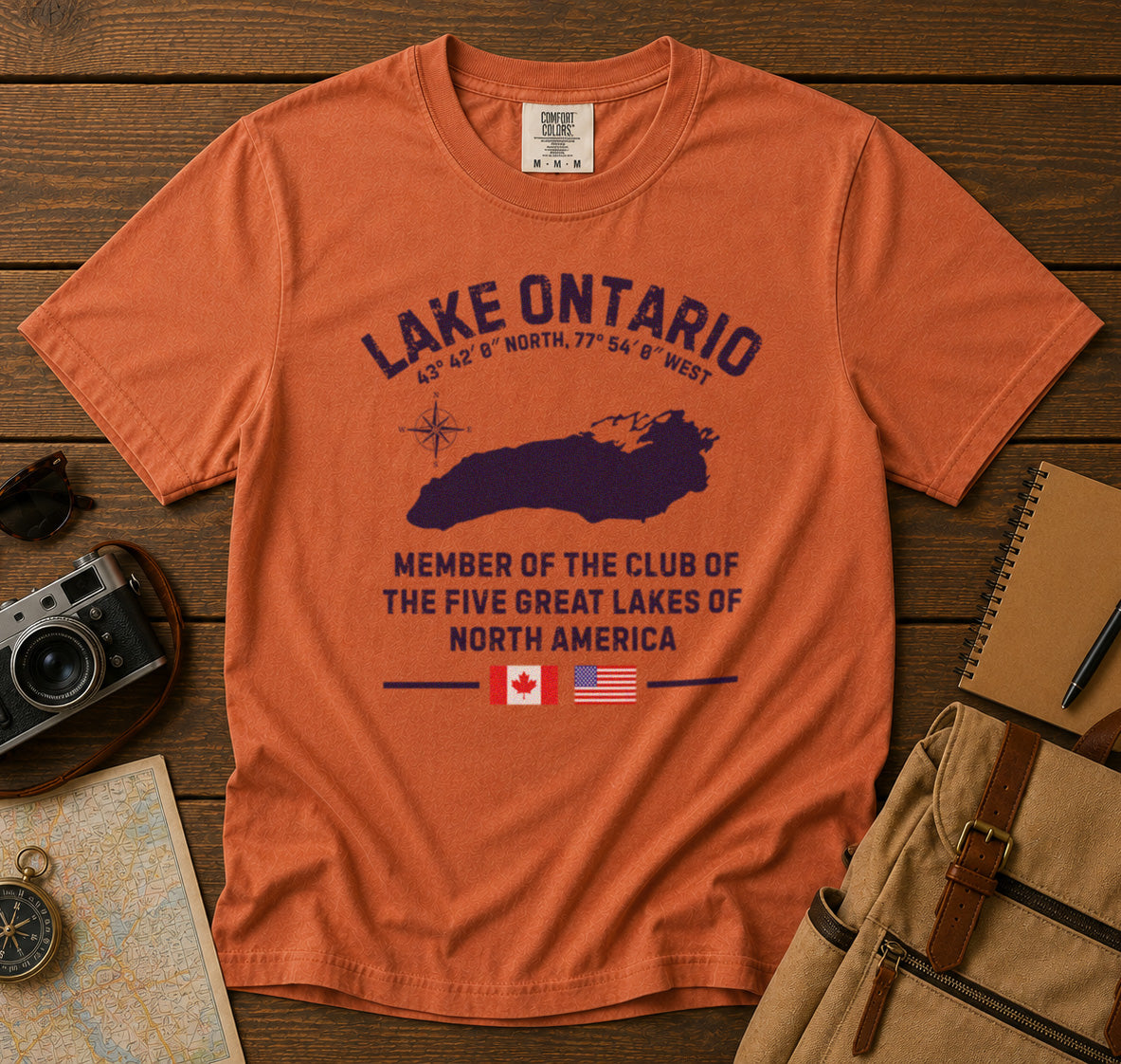 Lake Ontario T-Shirt in Yam - roamstride graphic tee