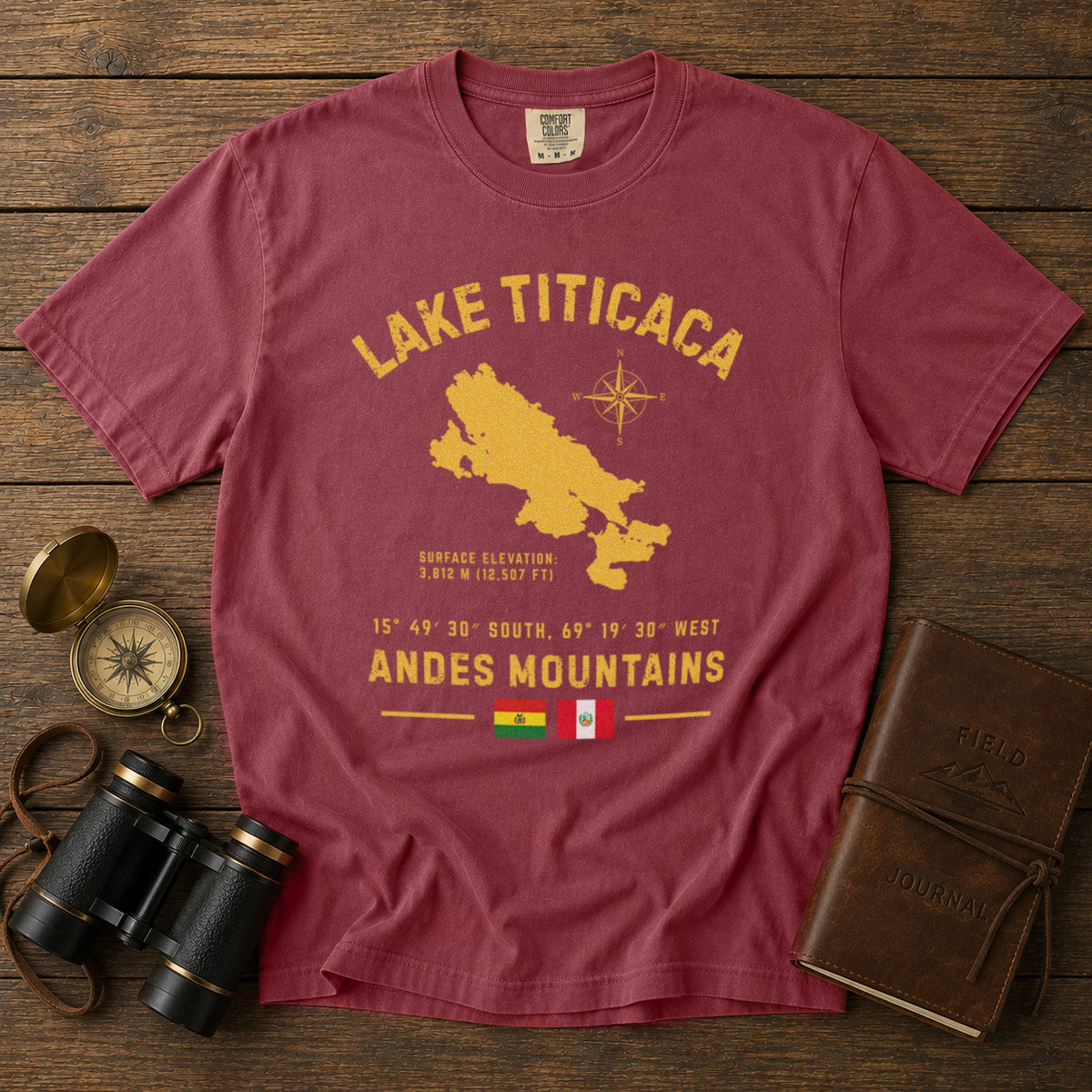 Lake Titicaca T-Shirt in Chili - roamstride graphic tee