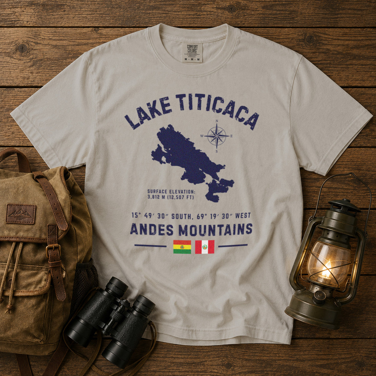 Lake Titicaca T-Shirt in Ivory - roamstride graphic tee