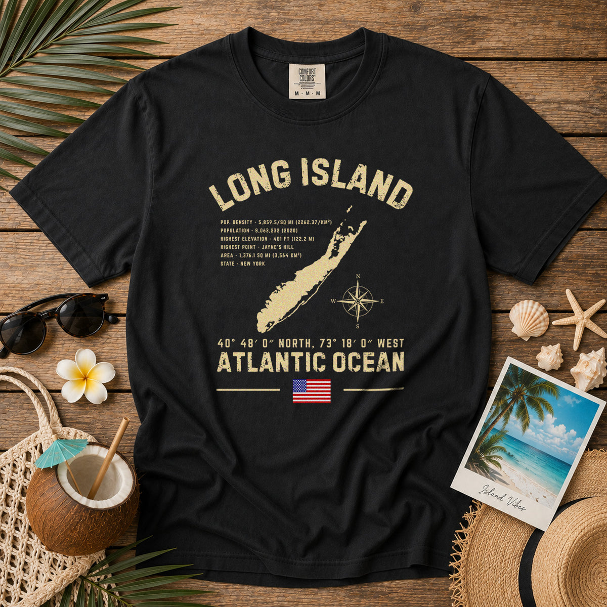 Long Island T-Shirt in Black - roamstride graphic tee