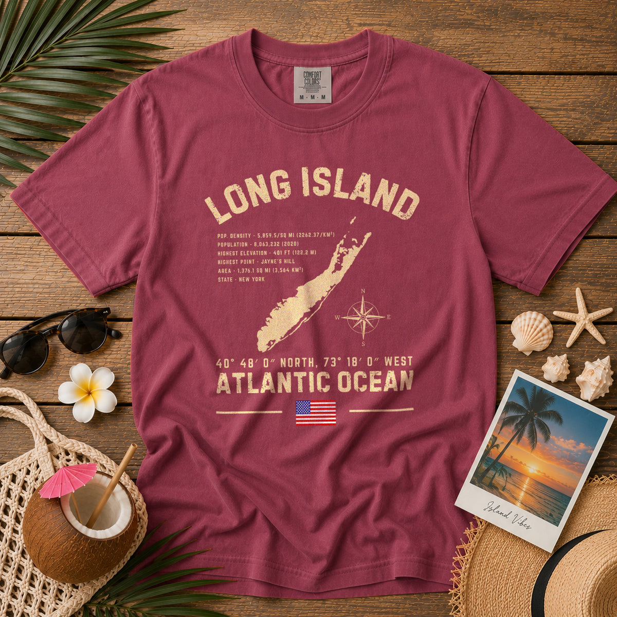 Long Island T-Shirt in Chili - roamstride graphic tee
