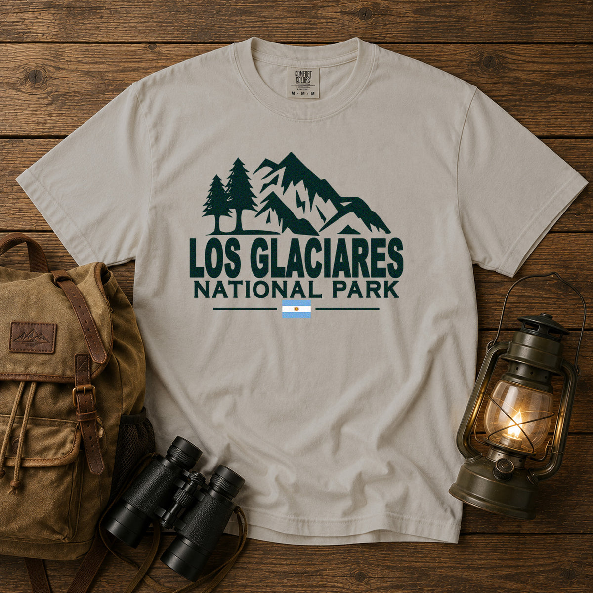 Los Glaciares National Park Argentina Andes Mountains T-Shirt in Ivory - roamstride graphic tee