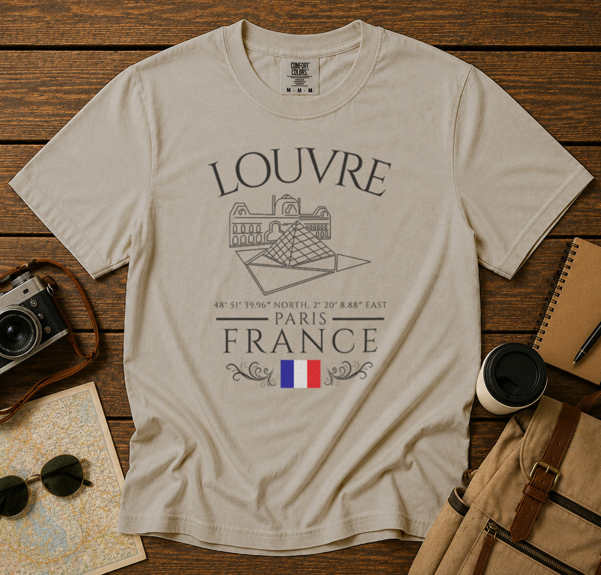 Louvre T-Shirt in Ivory - roamstride graphic tee
