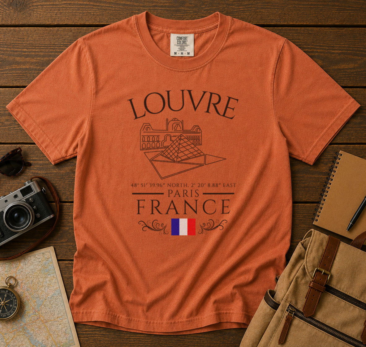 Louvre T-Shirt in Yam - roamstride graphic tee