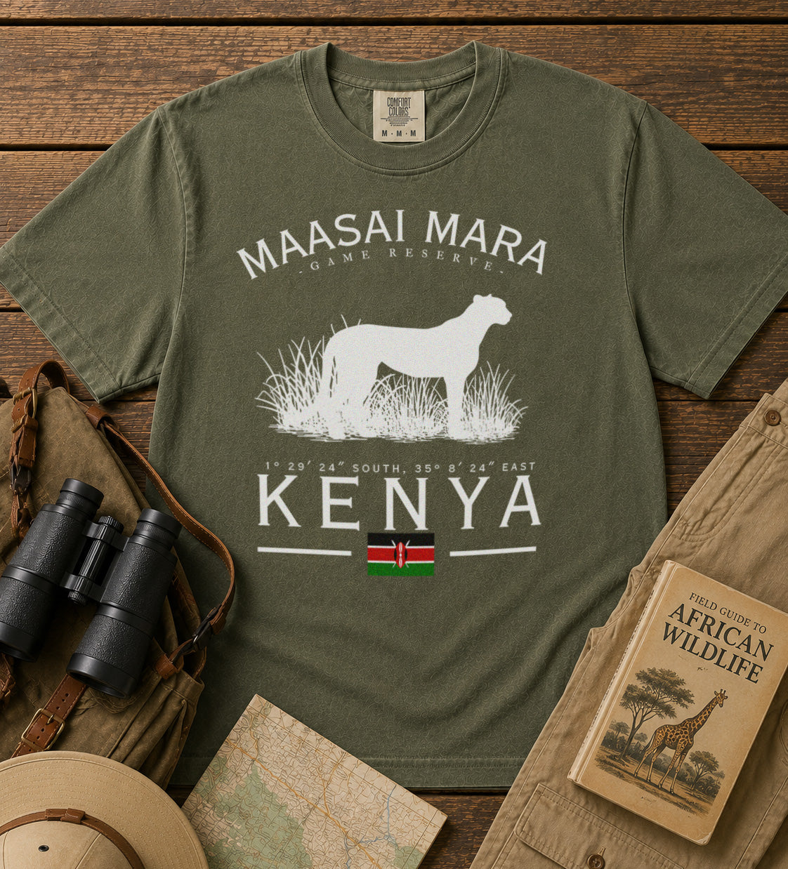 Maasai Mara T-Shirt in Moss - roamstride graphic tee