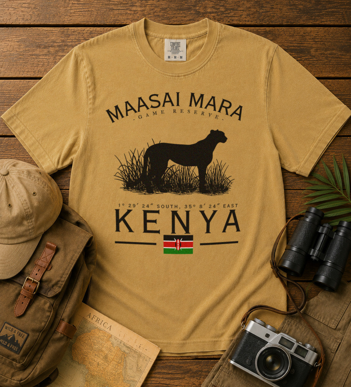 Maasai Mara T-Shirt in Mustard - roamstride graphic tee