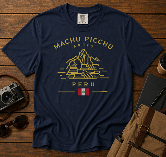 Machu Picchu T-Shirt in Navy - roamstride graphic tee