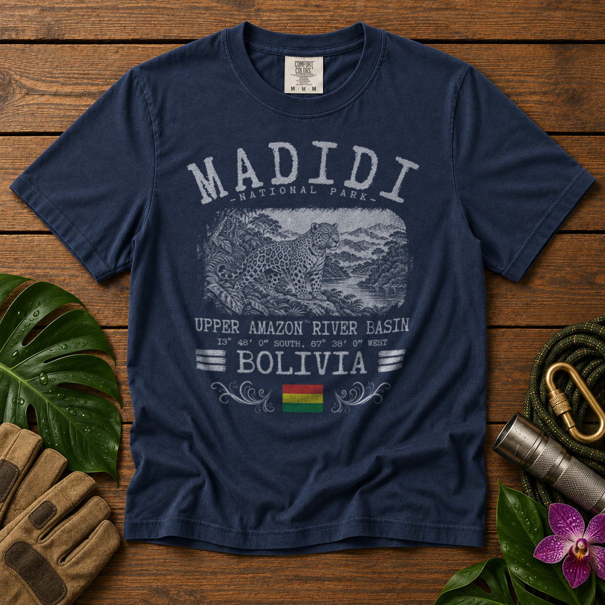 Madidi National Park Bolivia T-Shirt in Navy - roamstride graphic tee