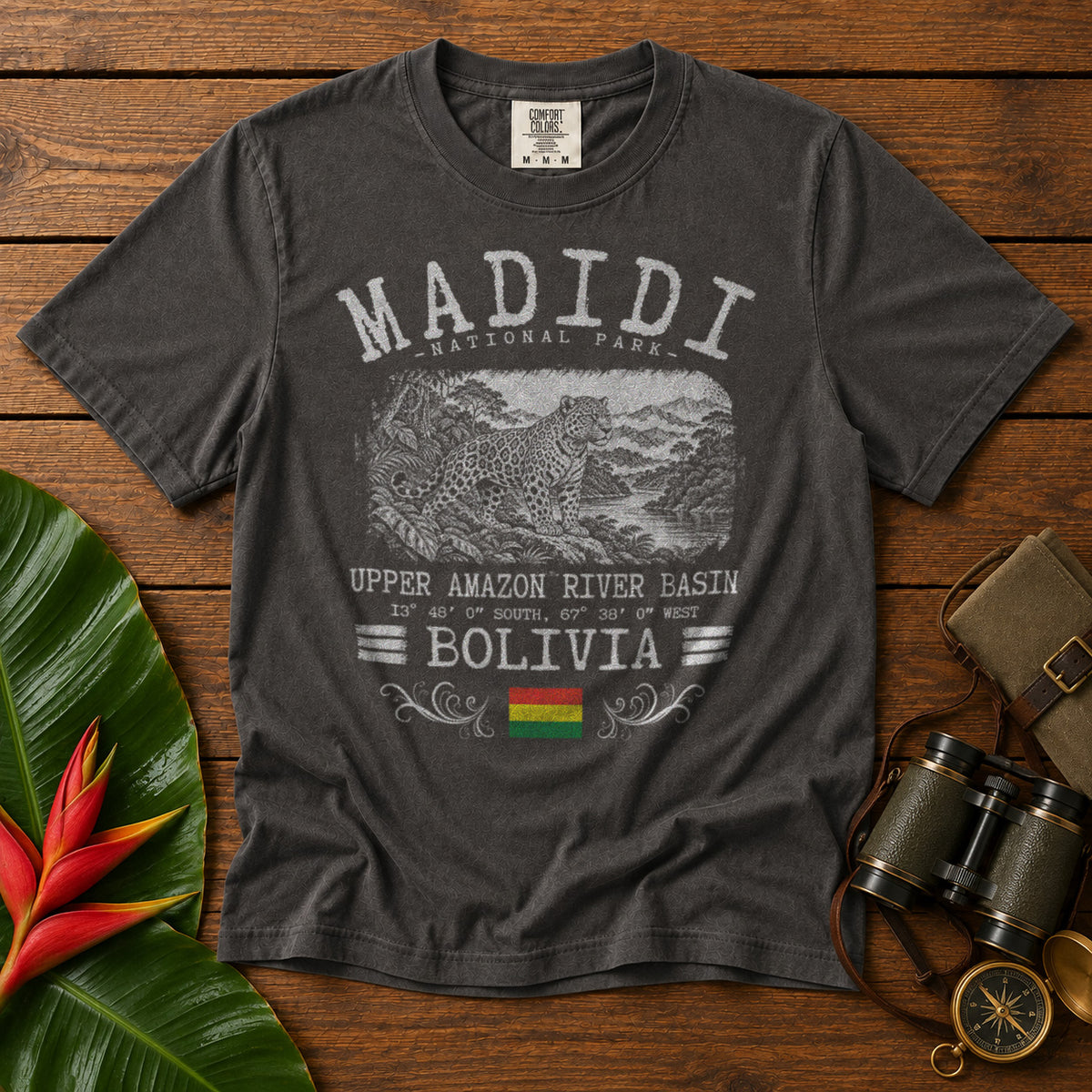 Madidi National Park Bolivia T-Shirt in Pepper - roamstride graphic tee