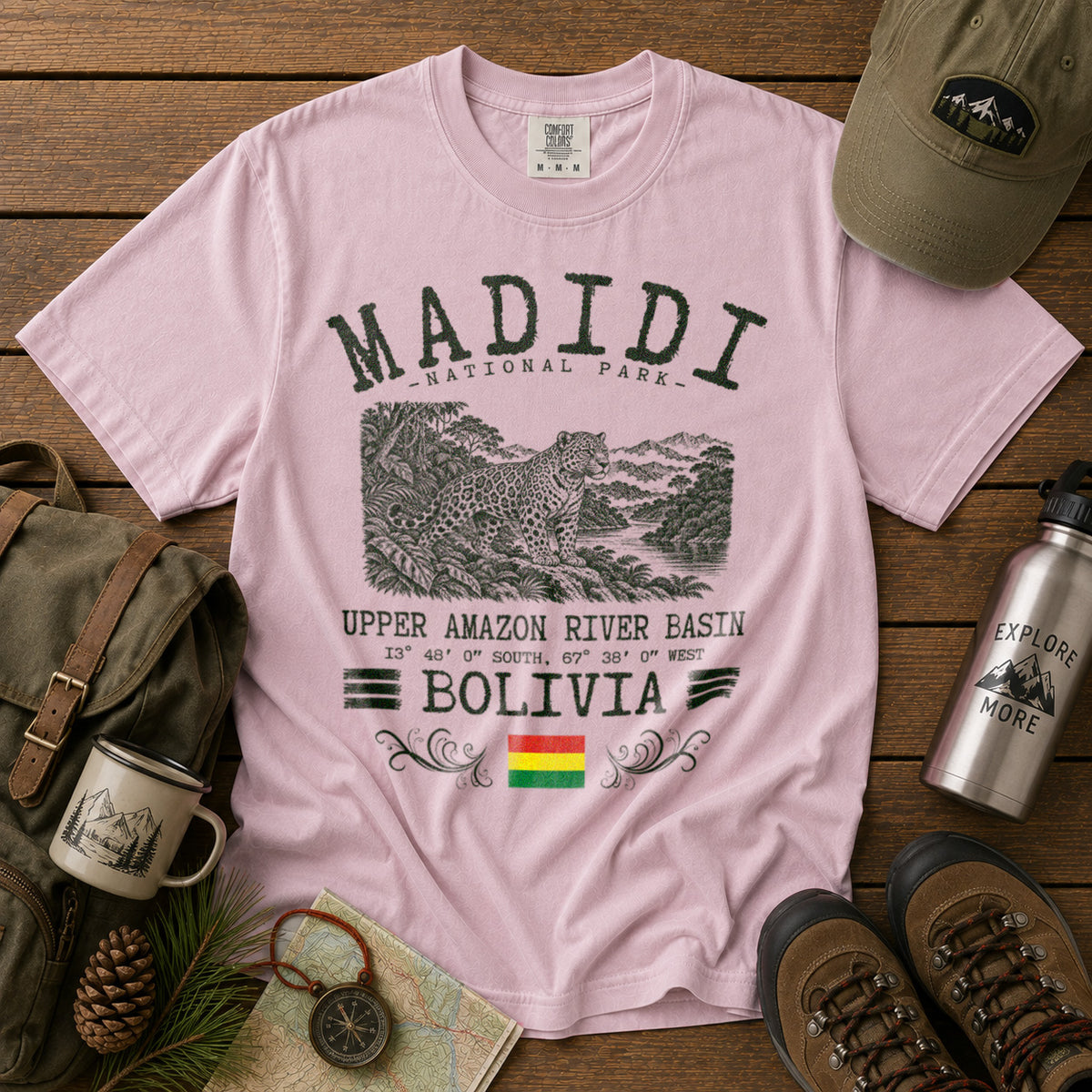 Madidi National Park Bolivia T-Shirt in Blossom - roamstride graphic tee