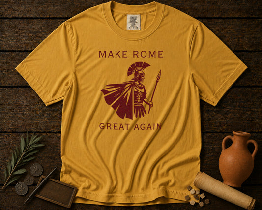 Make Rome Great Again T-Shirt in Mustard - roamstride graphic tee