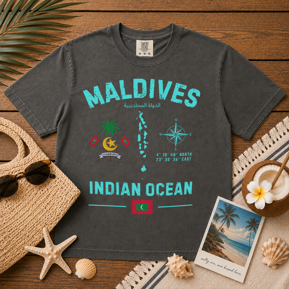 Maldives T-Shirt in Pepper - roamstride graphic tee