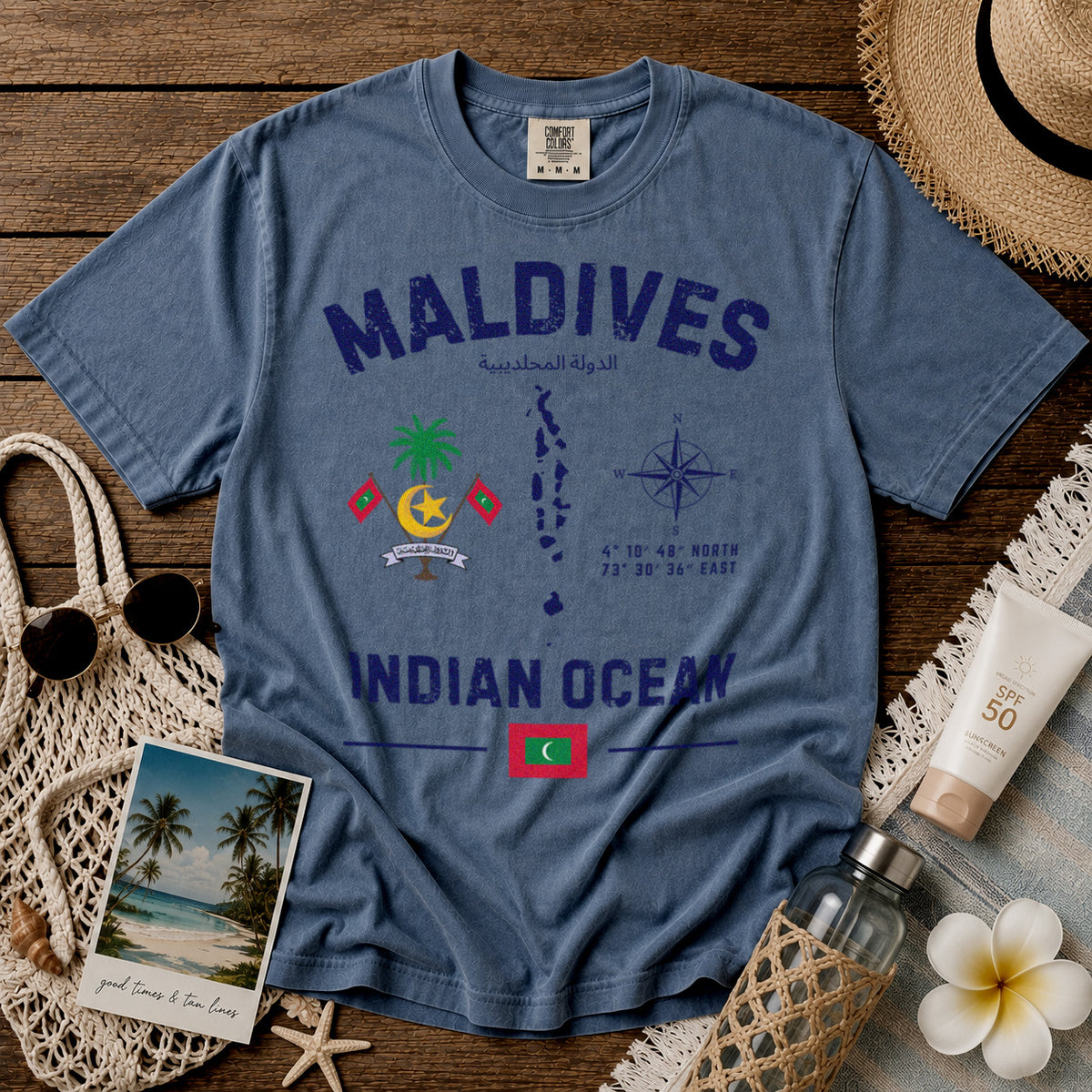 Maldives T-Shirt in Blue Jean - roamstride graphic tee
