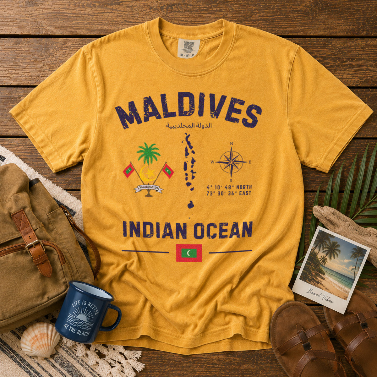 Maldives T-Shirt in Mustard - roamstride graphic tee