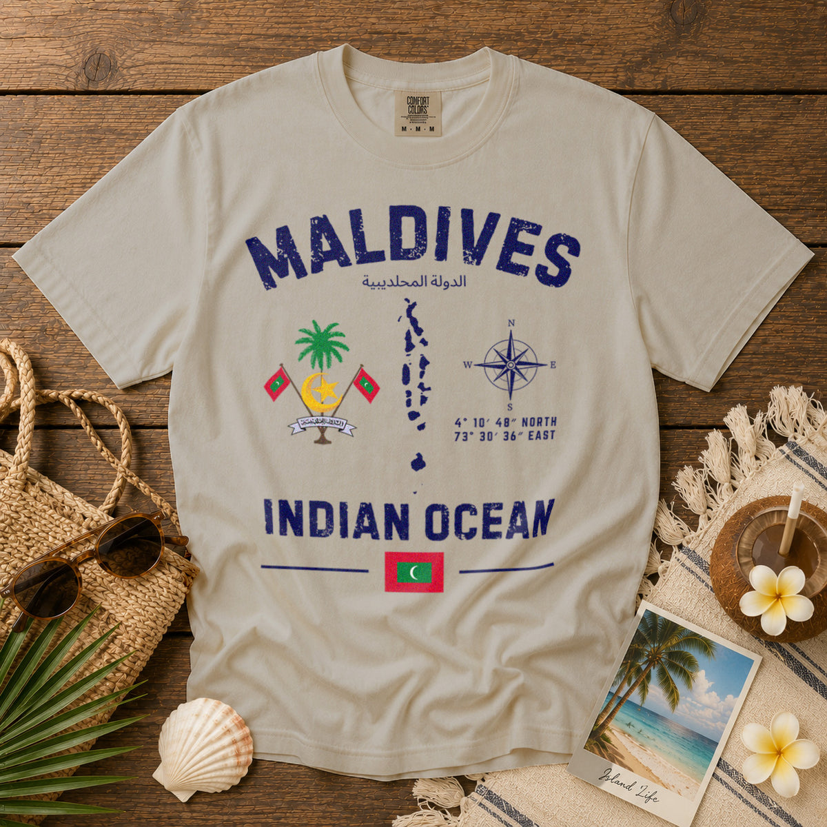 Maldives T-Shirt in Ivory - roamstride graphic tee