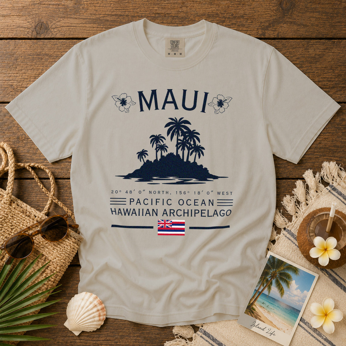 Maui T-Shirt in Ivory - roamstride graphic tee