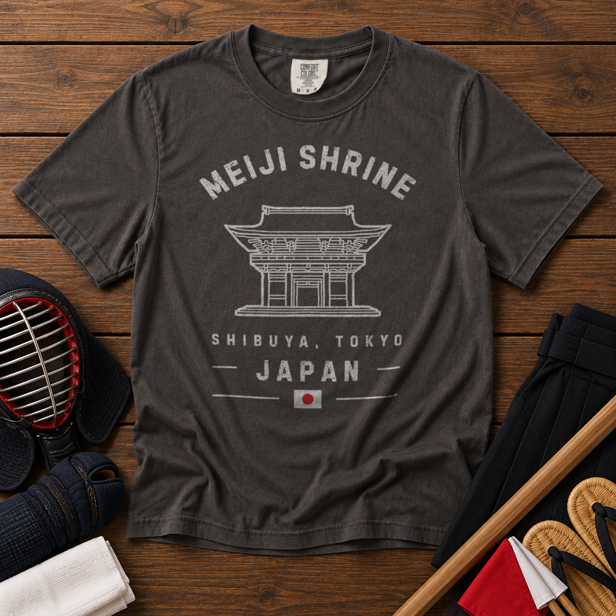 Meiji Shrine Tokyo T-Shirt in Pepper - roamstride graphic tee