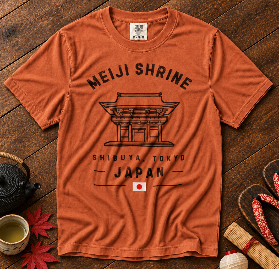 Meiji Shrine Tokyo T-Shirt in Yam - roamstride graphic tee
