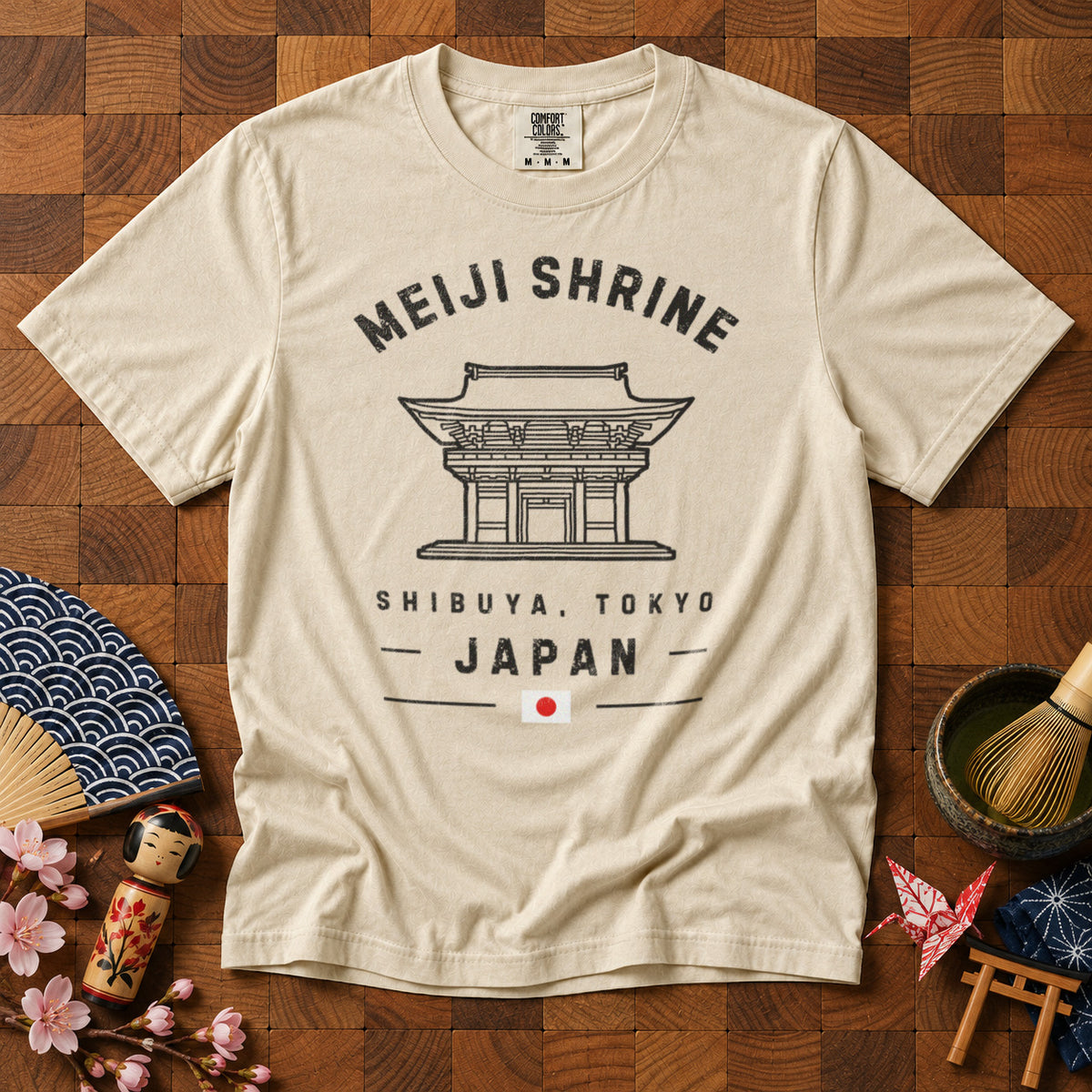Meiji Shrine Tokyo T-Shirt in Ivory - roamstride graphic tee