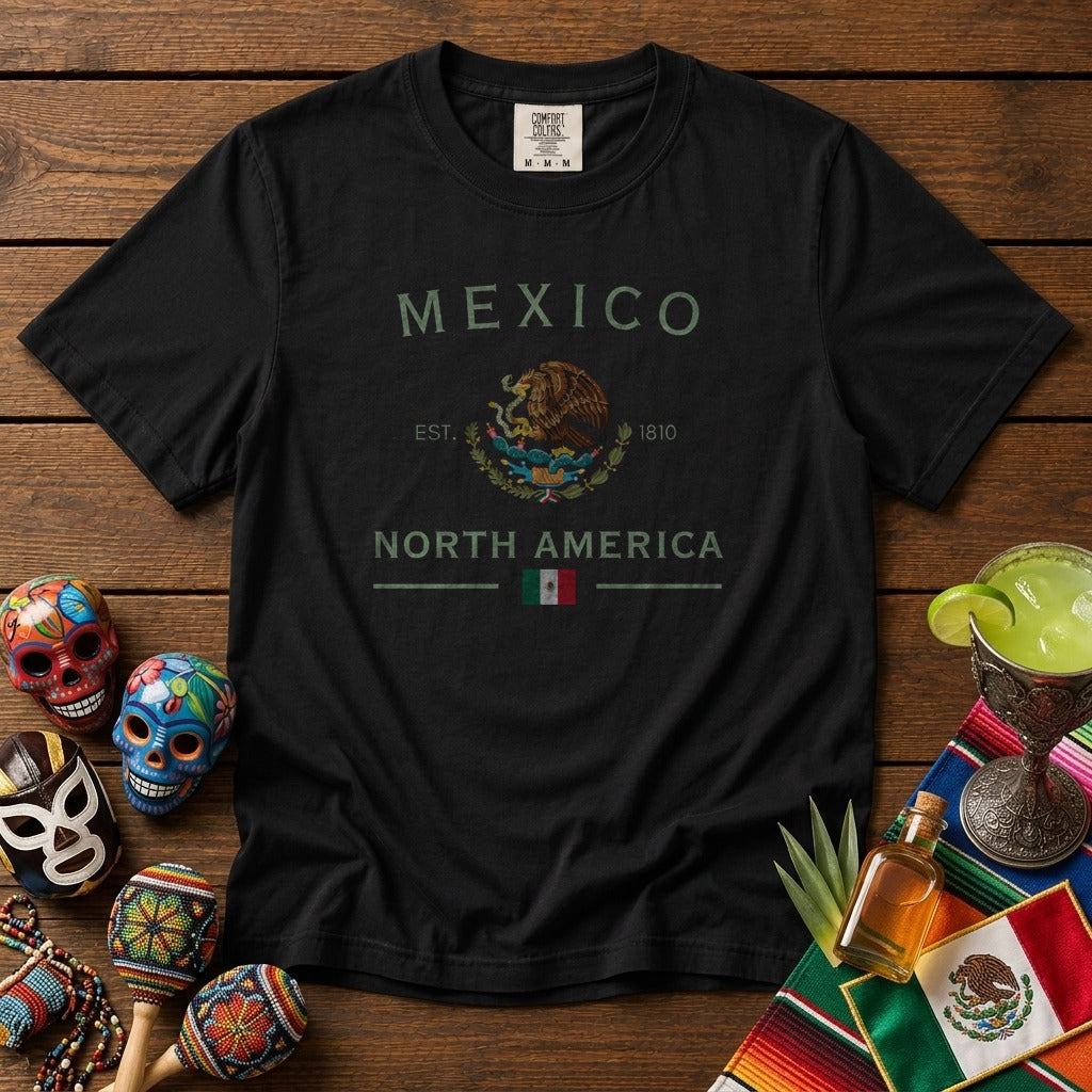 Mexico Coat of Arms T-Shirt in Black - roamstride graphic tee