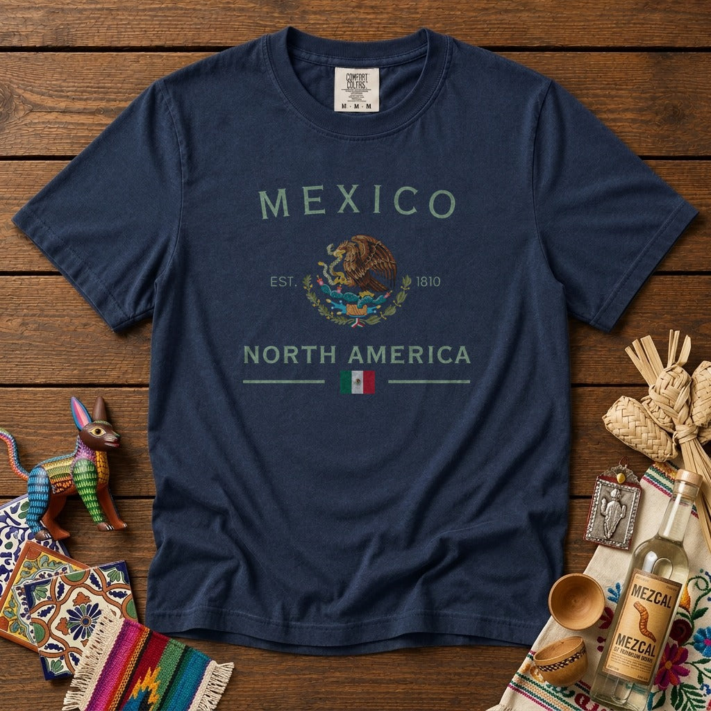 Mexico Coat of Arms T-Shirt in Navy - roamstride graphic tee