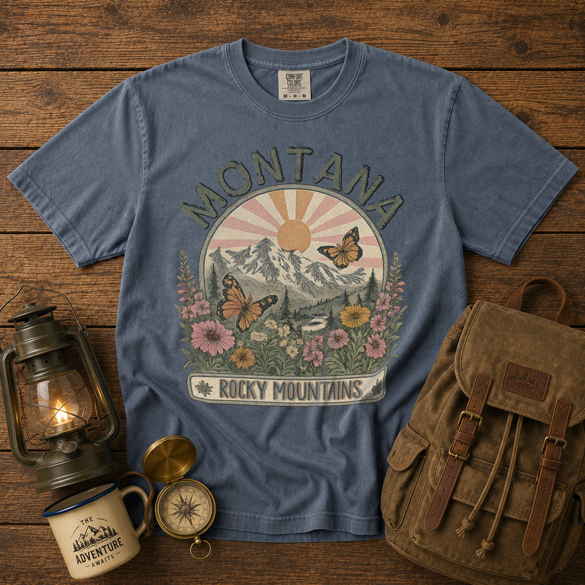 Montana USA T-Shirt in Blue Jean - roamstride graphic tee