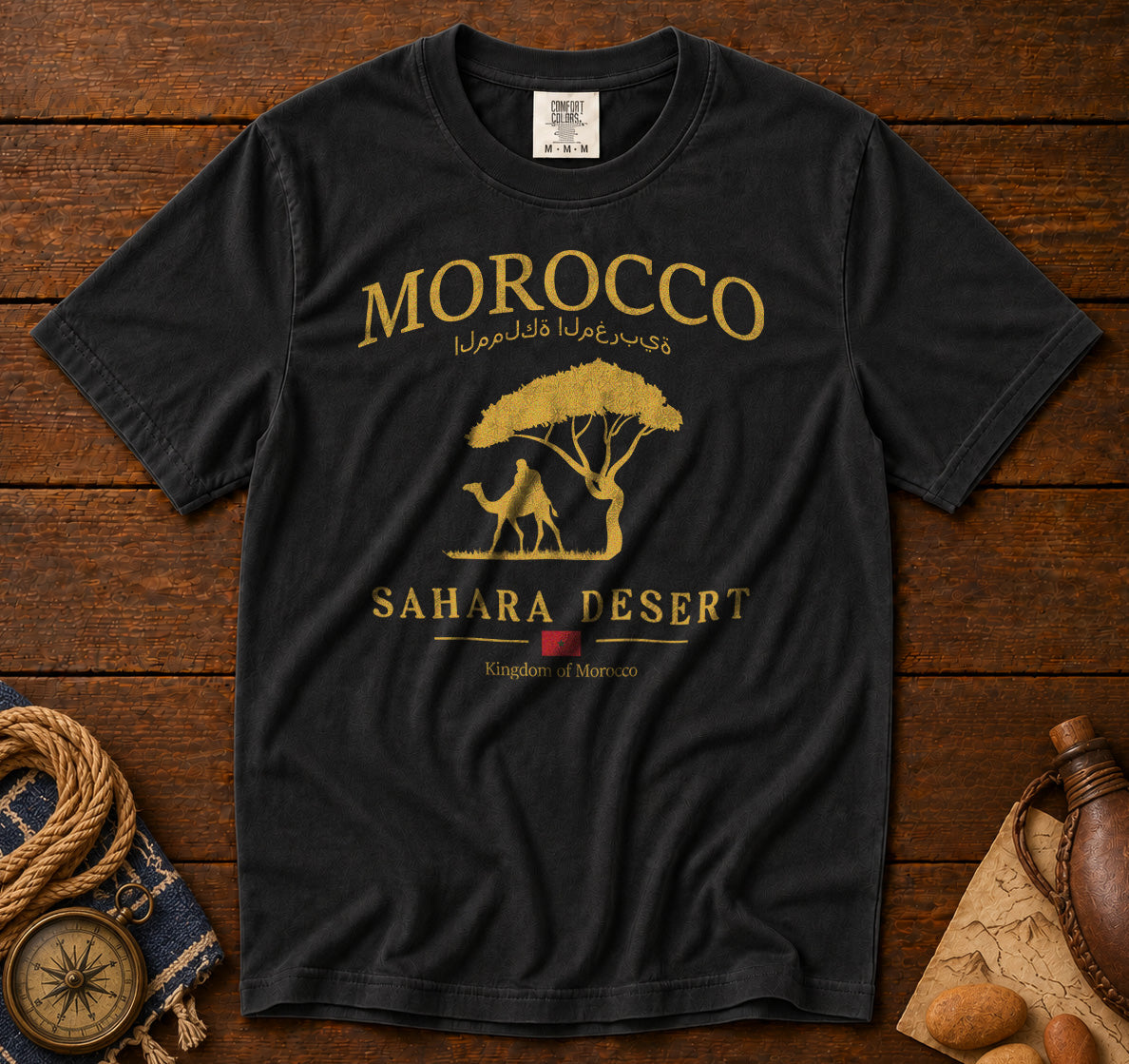 Morocco T-Shirt in Black - roamstride graphic tee