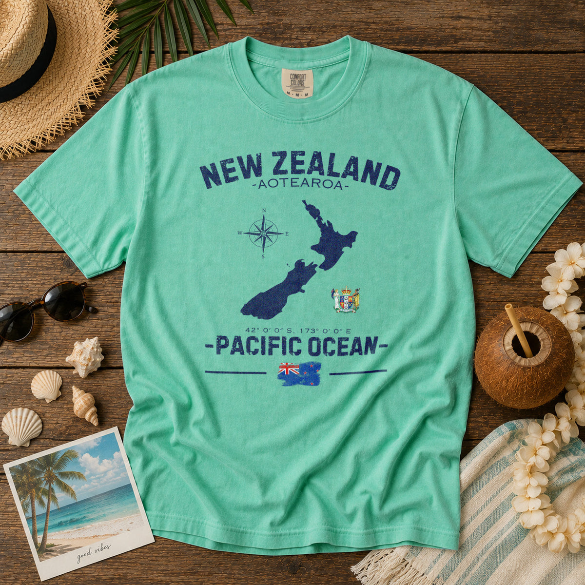 New Zealand T-Shirt in Island Reef - roamstride graphic tee